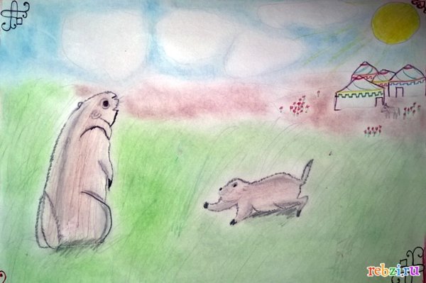 Детский рисунок степь