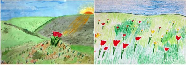 Картина степи для детей