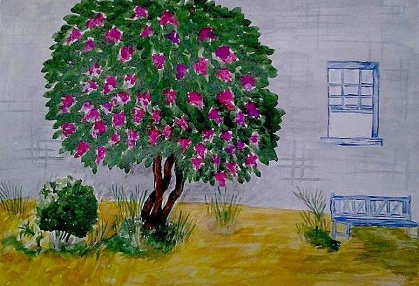 Кусты карандашом