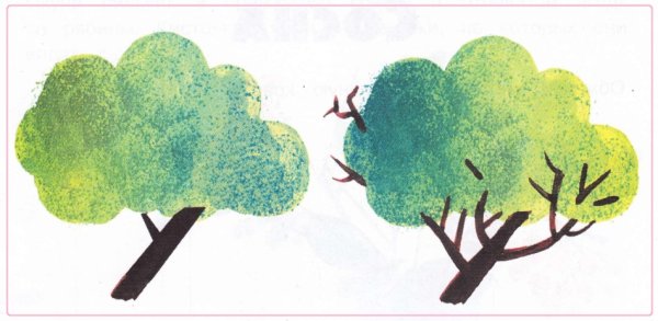 Рисование зайцы под кустами