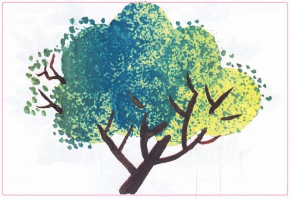 Рисование с детьми деревьев и кустарников