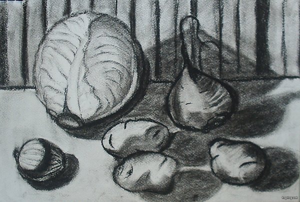 Графика углем для детей