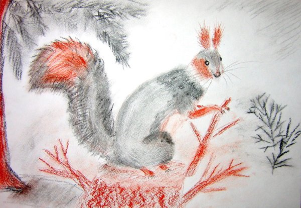 Пейзаж углем