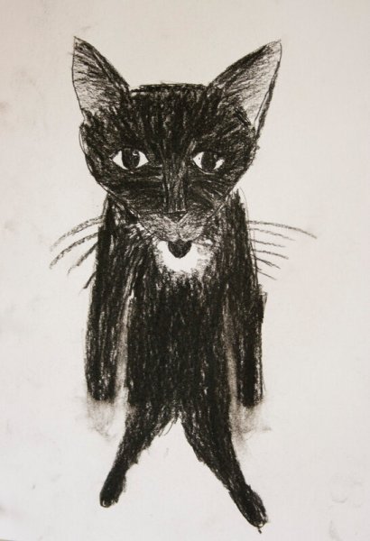 Пейзаж углем для детей