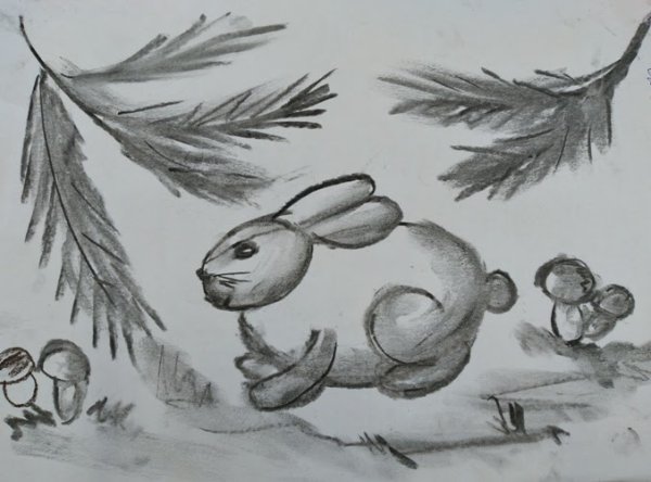 Пейзаж углем