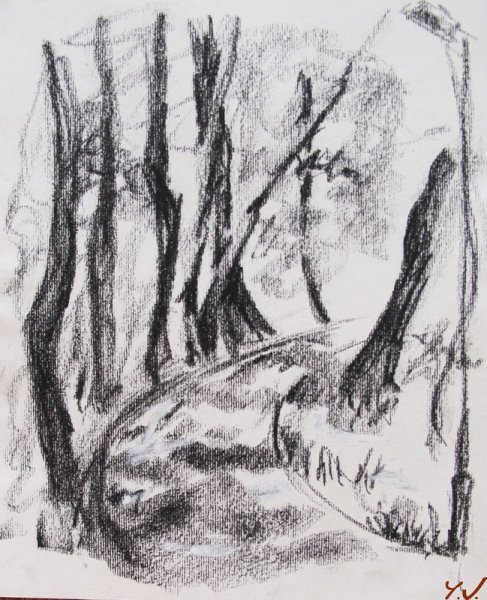 Рисование углем для детей