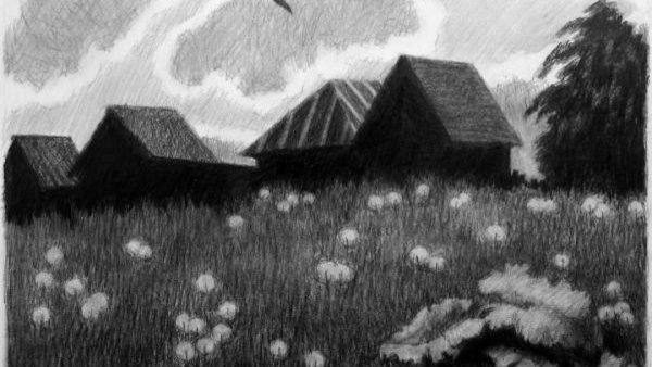 Пейзаж углем