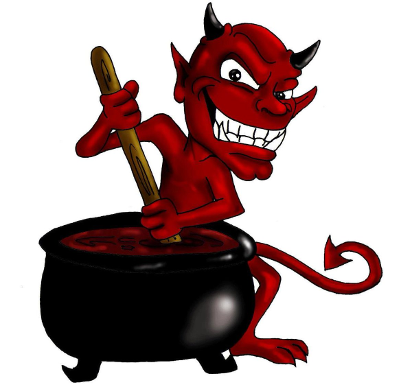 Черт на белом фоне