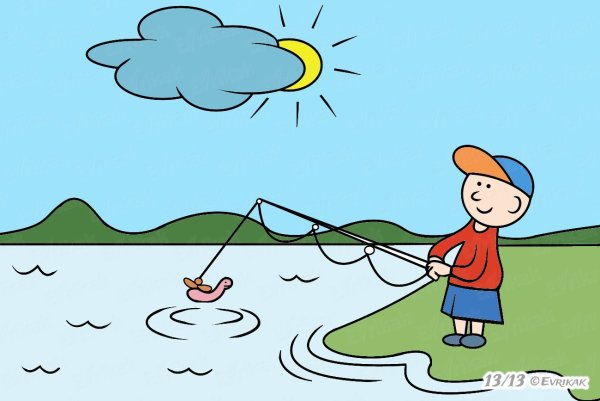 Рыбак детский рисунок