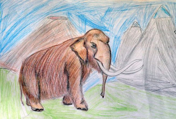 Детские рисунки Мамонтов