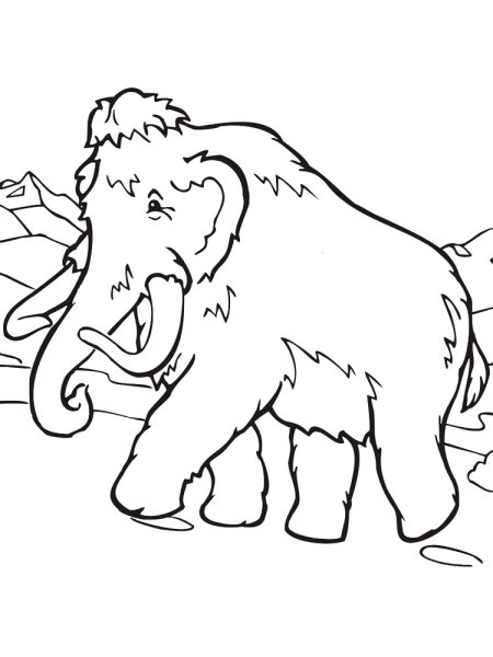 Мамонт раскраска для детей