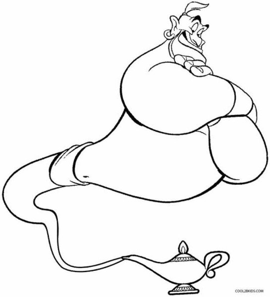 Джин алладин раскраска