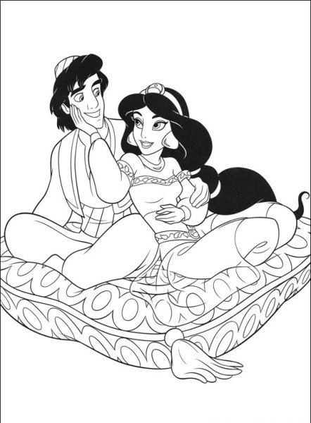 Джин алладин раскраска