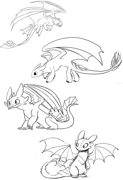 Раскраска как приручить дракона Беззубик