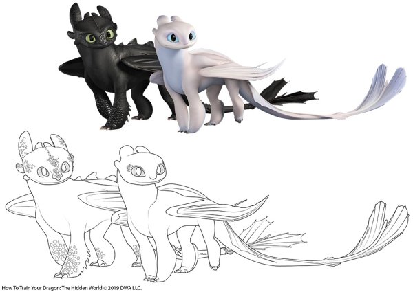 Лайн дракона ночной фурии лайн