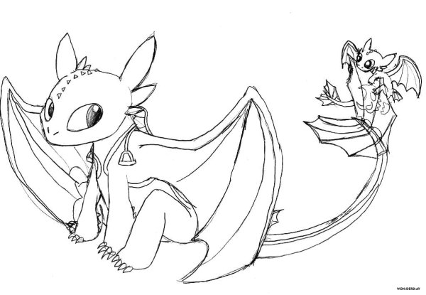 Раскраска фурия и Беззубик