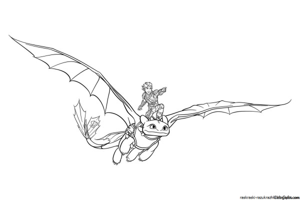 Раскраска Беззубик ночная фурия