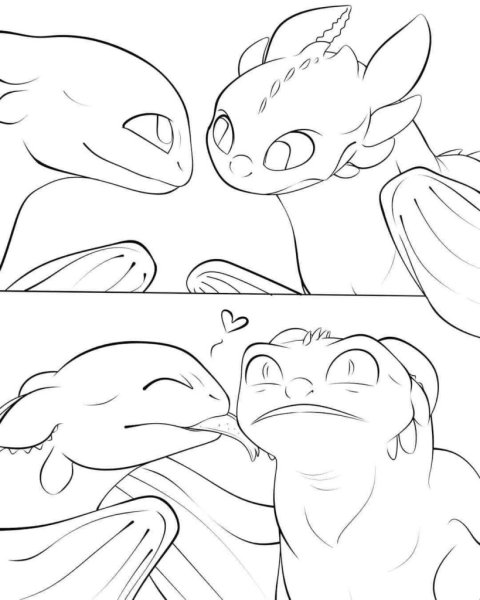 Раскраска дракон Беззубик