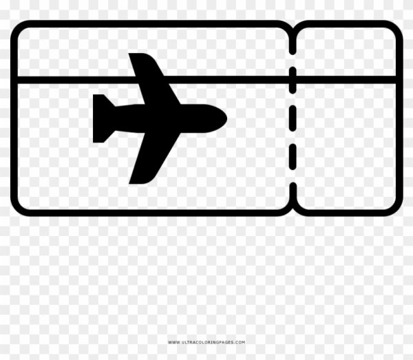 Раскраска билет на самолет