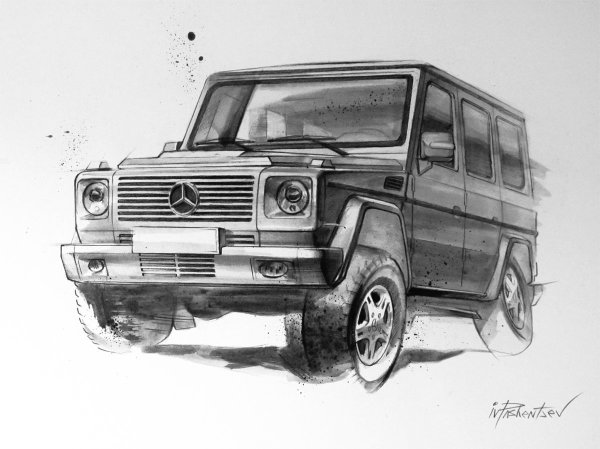 Рисунки карандашом машины Гелик