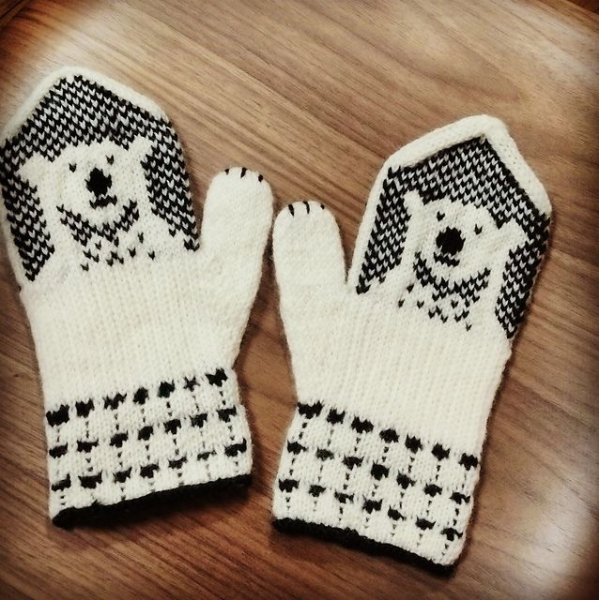 Детские варежки жаккард