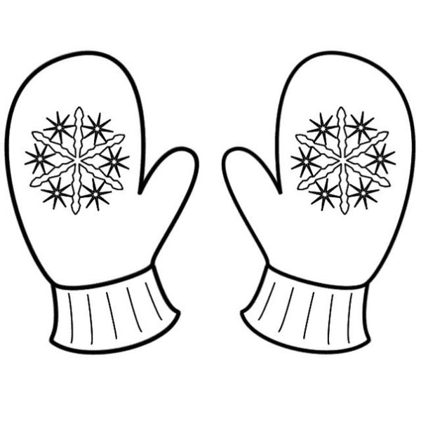 Рукавичка раскраска для малышей