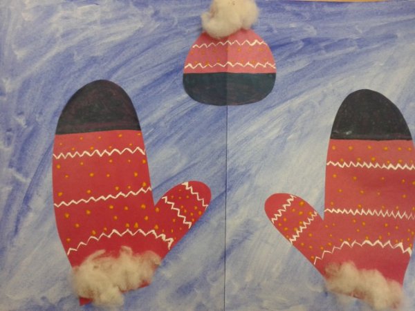 Рисование варежка старшая группа