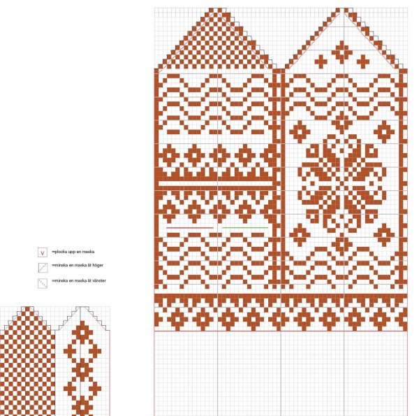 Схемы варежек с орнаментом