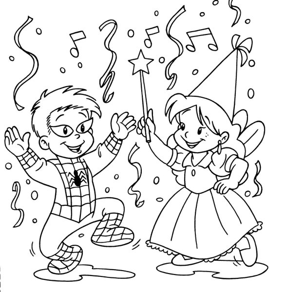 Раскраска школьный карнавал