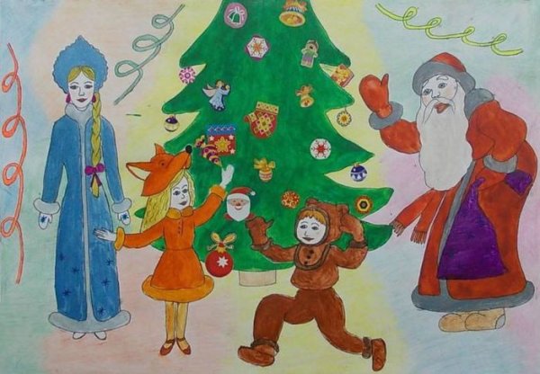 Рисование новогодний праздник