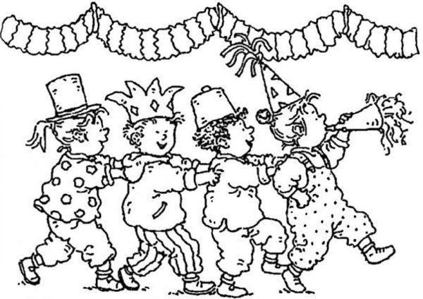 Карнавал раскраска для детей