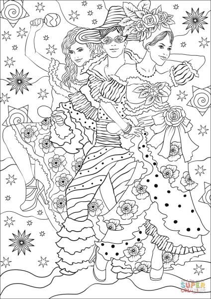 Карнавал раскраска