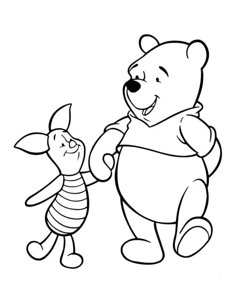 Винни пух и Пятачок Дисней раскраска