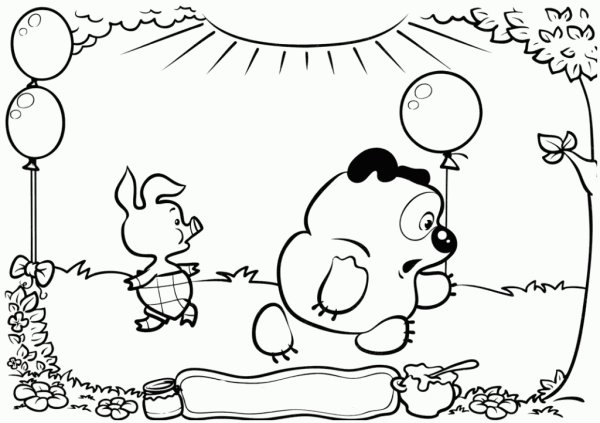 Винни пух картинки раскраски