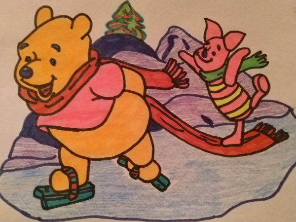 Винни пух и Пятачок рисунок