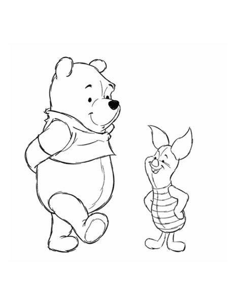 Винни пух и Пятачок Дисней раскраска