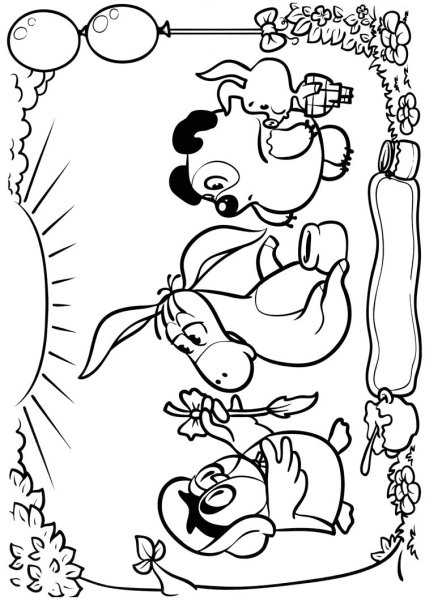 Винни пух раскраска для детей