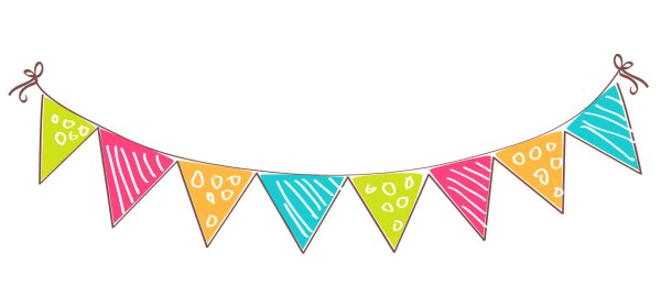 Флажки гирлянда на прозрачном фоне