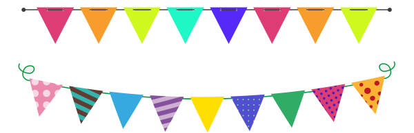 Цветные флажки на веревочке