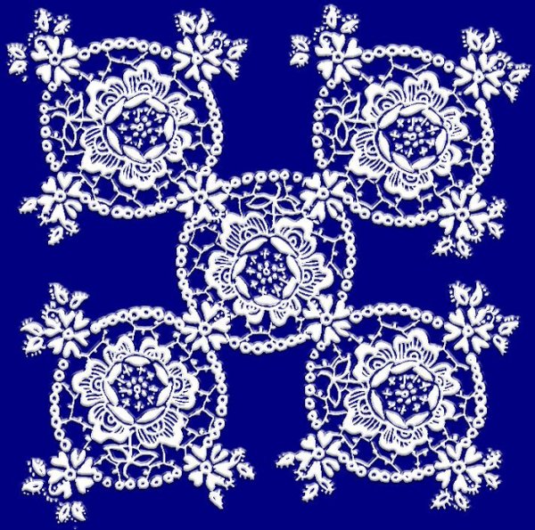 Синий фон с кружевом