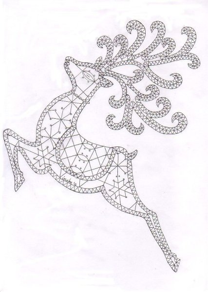 Новогодние сколки для кружевоплетения на коклюшках