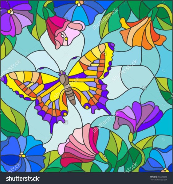 Витраж "бабочка"