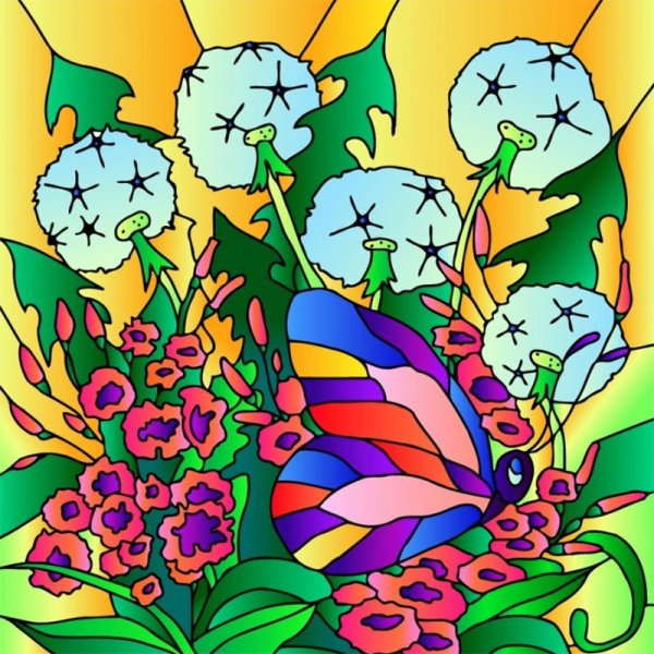 Цветочный витраж