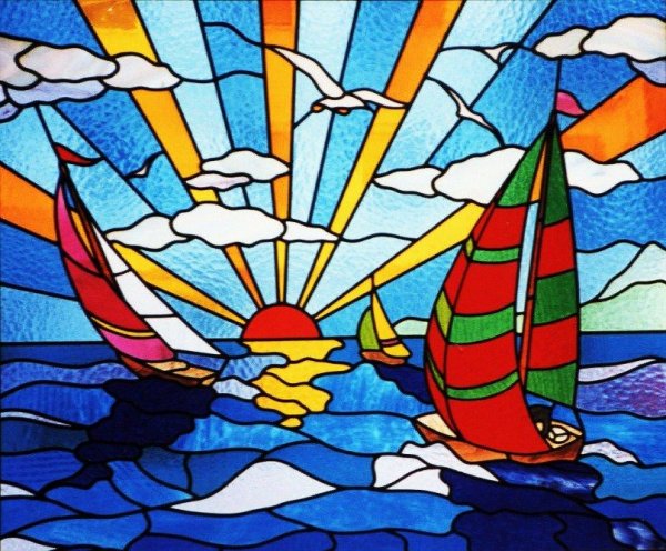 Витраж морская тема