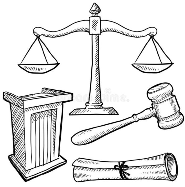 Раскраска судебный молоток