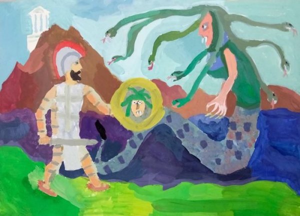 Детский рисунок Персей