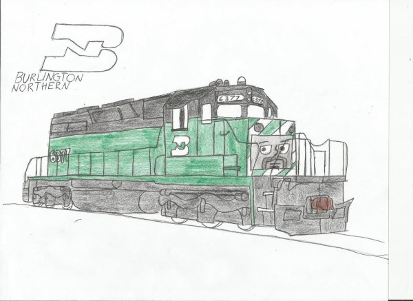 Тепловоз карандашом
