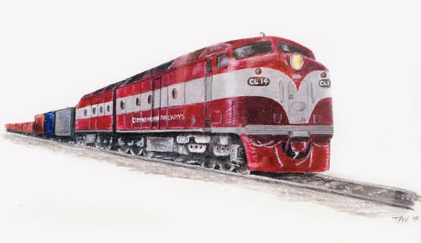 Локомотив на белом фоне