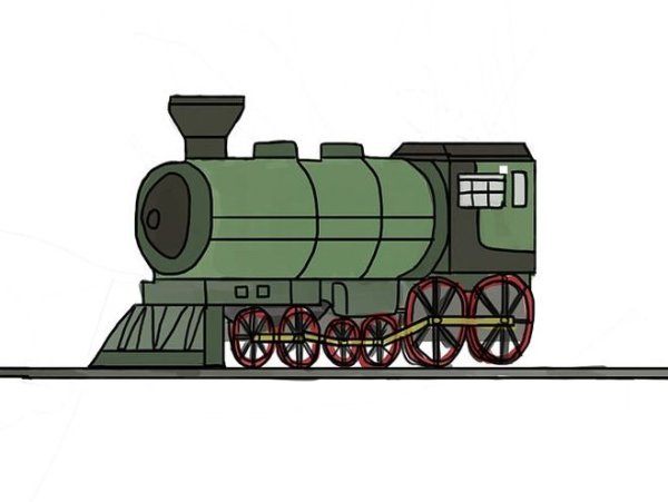 Нарисовать паровоз карандашом