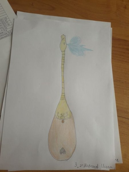 Нарисовать домбру ребенку